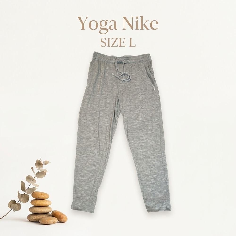 Nike Yoga Dri-FIT Heather Gray Joggers Mens Size Large Activewear